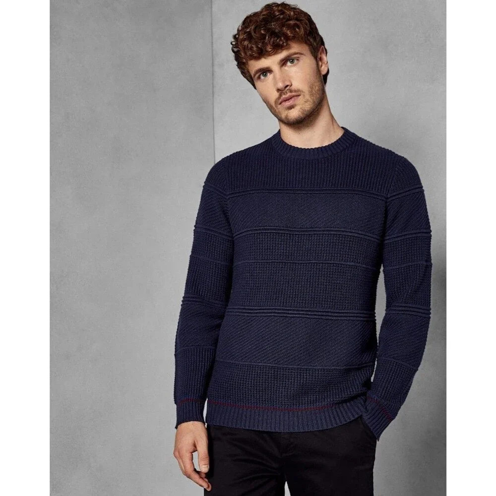 Ted Baker Latar Textured-Knit Crewneck Sweater